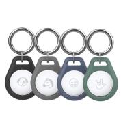 Silicone Loop-Μπρελόκ AhaStyle PT155 Apple AirTag 1 τεμ Μαύρο&1τεμ Γκρι&1 τεμ Μπλε & 1 τεμ Πράσινο