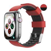 Λουρίι Σιλικόνης WA11 Dtone Prem Sil Apple Watch 2/3/4/5/6/7/SE (38/ 40/ 41) Σκούρο Κόκκινο-Μαύρο