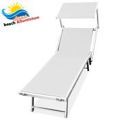 BAKAJI  Πτυσσόμενη Ξαπλώστρα Αλουμινίου LIDO Παραλία Κήπος Λευκό 190x60x40  01819184
