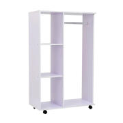 HOMCOM Ξύλινη Ανοιχτή Τροχήλατη Ντουλάπα 80 x 40 x 128 cm  02-0604