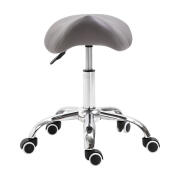 HOMCOM Τροχήλατο Σκαμπό με Ρυθμιζόμενο Ύψος 49-61 cm Χρώματος Γκρι  02-0695