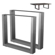 BAKAJI  2x Πόδια Τραπεζιού για Τραπεζάκι, Πάγκο ή Παγκάκι 64x40 Μέταλλο Μοντέρνος Σχεδιασμός Γκρι Χωρίς την Επιφάνεια 02012158