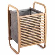 BAKAJI  Καλάθι Απλύτων από Μπαμπού με Υφασμάτινη Τσάντα 40 x 35 x 71 cm 02814319