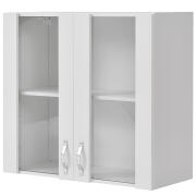 Shally Dogan Κρεμαστός Ντουλάπι Κουζίνας με Γυαλί για Τοίχο Ντουλάπι Χρώματος Λευκού  02815094