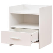 Bakaji Μοντέρνο Κομοδίνο με 1 Συρτάρι και 2 Ράφια 35x38x45εκ. 02815103 Λευκό