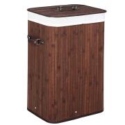 BAKAJI  Πτυσσόμενο Καλάθι Απλύτων από Μπαμπού με Καφέ Ύφασμα  02822552