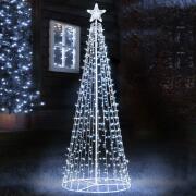BAKAJI  Φωτεινό Χριστουγεννιάτικο Δέντρο 220cm 592 LED Ψυχρό Λευκό 8 Λειτουργίες Φωτισμού Μεταλλικό Εξωτερικού Χώρου  02825944