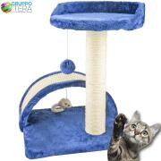 BAKAJI  Ξύστρα για γάτες μπλε με παιχνίδι μπαλάκι, στύλος 50cm, ποντίκι, μαλακό τούνελ.  02829893