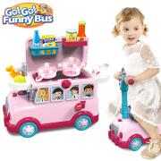 BAKAJI  Τρόλεϊ Σχολικό Λεωφορείο Κουζίνα Παιχνίδι Παιδιά 3σε1 Φώτα Ήχοι Αξεσουάρ  02831064