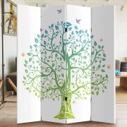 BAKAJI  Παραβάν 4 Πάνελ με Εκτύπωση Μπρος-Πίσω Δέντρο της Ζωής Διαχωριστικό  02831944