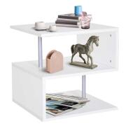 BAKAJI  Βιβλιοθήκη Τραπεζάκι Μοντέρνος Σχεδιασμός 3 Ράφια Λευκό  02838551