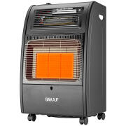 BAKAJI  Φορητή Σόμπα Αερίου 2σε1 σε Μαύρο Μέταλλο Θερμοσόμπα Υπέρυθρων 3 στοιχείων GH09  02839770