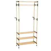 BAKAJI  Κρεμάστρα Ξύλινη Κατασκευή Πάγκος Παπουτσοθήκη 4 Ράφια Θήκη Παπουτσιών  02840365