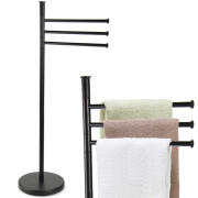 BAKAJI  Βάση Πετσέτας Μπάνιου Παρίσι με 3 Βραχίονες από Μαύρο Μέταλλο 20 x 83 εκ.  02840395