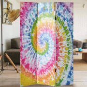 BAKAJI  Παραβάν Διαχωριστικό 3 Πάνελ Δομή Ξύλου Ψυχεδελική Εκτύπωση 180x120x2.5 εκ.  02840435