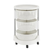 Bakaji Μεταλλικό Τρόλεϊ Κουζίνας με 3 Ανοιγόμενα Ράφια 37 x 37 x 54 cm Bakaji 02840582