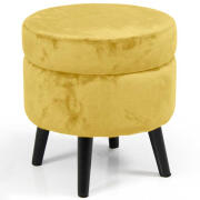 BAKAJI Πουφ Αποθηκευτικός Σκαμπό Υποπόδιο Ύφασμα Βελούδο Μουστάρδα 37x40 02840709