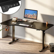 Shally Dogan  Ηλεκτρικό Ρυθμιζόμενο Γραφείο Ύψους 160x75x72-117cm Μαύρο με Κονσόλα Ελέγχου 02840733