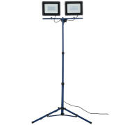 BAKAJI  2 x Σετ 100 W Προβολείς LED με Πτυσσόμενη Ρυθμιζόμενη Βάση Τρίποδα 4000K Καλώδιο 3μ  02840858