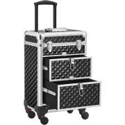 BAKAJI Βαλίτσα Μακιγιάζ Αισθητικής Beauty Case Αλουμινίου Μαύρη Θήκη Ομορφιάς 02841258