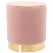 Shally Dogan Πουφ υποπόδιο από ροζ βελούδο με ξύλινη δομή 31x31x38 εκ. Χρυσή μεταλλική βάση.  02841269