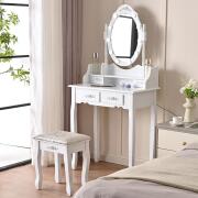 Shally Dogan  Τουαλέτα Trucco Elena με Καθρέφτη και Σκαμπό Φώτα Led Ψυχρό Θερμό Καθρέφτης  02841327