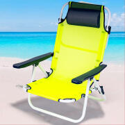 BAKAJI  Πτυσσόμενη Καρέκλα Παραλίας Ρυθμιζόμενη Πράσινο Νέον  02841548