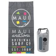 MAUI&SONS Πετσέτα θαλάσσης microfiber με σχέδιο γκρι original surf