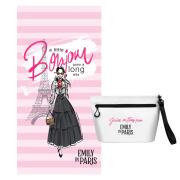 EMILY IN PARIS Πετσέτα θαλάσσης microfiber 70x150cm με νεσεσέρ