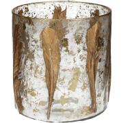 ARTELIBRE Κηροπήγιο Φτερά Χρυσό Γυαλί 15x15x15cm