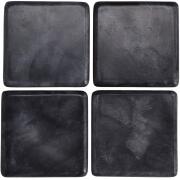 ArteLibre Σουβέρ Τετράγωνο Μάρμαρο 10x10x3.8cm Σετ 4Τμχ Μαύρο