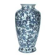 ARTELIBRE Βάζο Μπλε/Λευκό Πορσελάνη 16x16x31cm