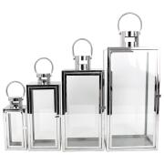 ARTELIBRE Φανάρι Ασημί Μέταλλο 28x28x65cm Σετ 4Τμχ