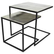 ArteLibre Τραπεζάκι Αλουμίνιο 50x50x50cm Σετ 2Τμχ Ασημί