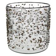 ArteLibre Κηροπήγιο Φύλλα Τσαγιού Γυαλί 15x15x15cm Καφέ