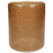 ArteLibre Κηροπήγιο Κορδέλα Γυαλί 12x12x15cm Καφέ