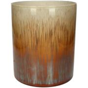 ARTELIBRE Κηροπήγιο Πορτοκαλί Γυαλί 19x19x23cm