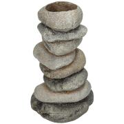 ArteLibre Κηροπήγιο Πέτρες Polyresin 9.5x8.5x16.5cm Γκρι