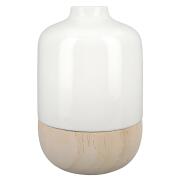 ARTELIBRE Βάζο Λευκό/Φυσικό Πορσελάνη/Ξύλο 16cm