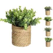 ArteLibre Φυτό Τεχνητό 23cm Σε Ψάθινο Καλάθι 11x11.5cm Σε 4 Ποικιλίες
