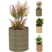 ArteLibre Φυτό Τεχνητό Σε Μπαμπού/PP Γλαστράκι 10x10x26cm Σε 3 Συνδυασμούς
