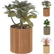 ArteLibre Φυτό Τεχνητό Σε Μπαμπού/PP Γλαστράκι 8x8x19cm Σε 3 Συνδυασμούς