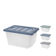 SMART MARKET Κουτί Στοιβαζόμενο Με Καπάκι 20lt Πλαστικό 43x33x24cm Σε 3 Χρώματα