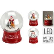 ARTELIBRE Νερόμπαλα Με Άι Βασίλη Φωτιζόμενο Μπαταρίας Κόκκινο Polyresin 12cm Σε 2 Σχέδια