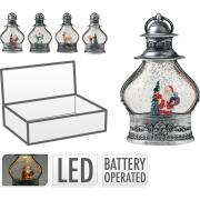 ARTELIBRE Φανάρι Με Χριστουγεννιάτικο Σκηνικό Με LED Θερμό Φως Μπαταρίας Οξυντέ Μέταλλο Σε 4 Σχέδια