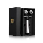 Vacuvin Αντλία Ανοξείδωτη και Δύο Πώματα Κρασιού  Σετ 3 τεμαχίων  Σε Συσκευασία Δώρου