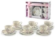 ArteLibre Σετ Φλυτζάνια Τσαγιού 8cl Διακόσμηση Λουλούδια 12Τμχ