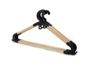 ArteLibre Κρεμάστρα Ρούχων Ξύλο/Πλαστικό 42x21cm Σετ 3Τμχ Φυσικό/Μαύρο