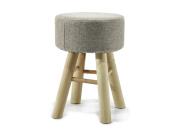 Arte Libre Σκαμπό Ύφασμα Ξύλο Φ28x42cm Μπεζ