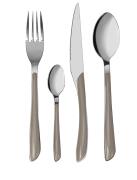 ARTELIBRE Σετ Μαχαιροπήρουνα Glossy Inox/Εκρού Μέταλλο 24Τμχ